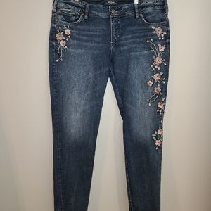 Silver embroidered jeans